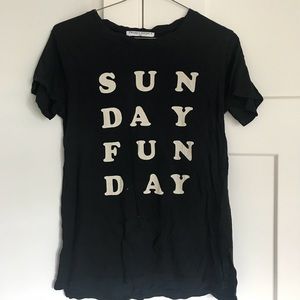 Cozy “Sunday Funday” Black Tee